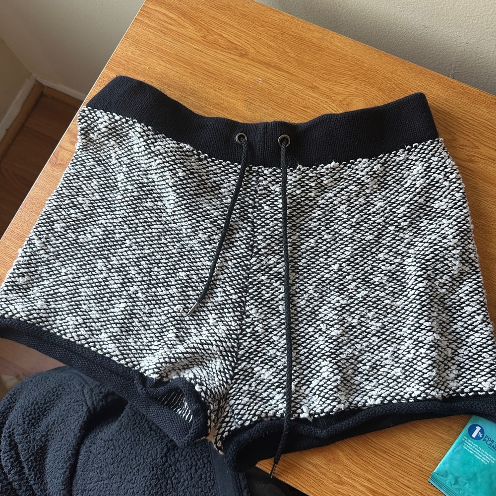Free People Black and White Athletic Shorts